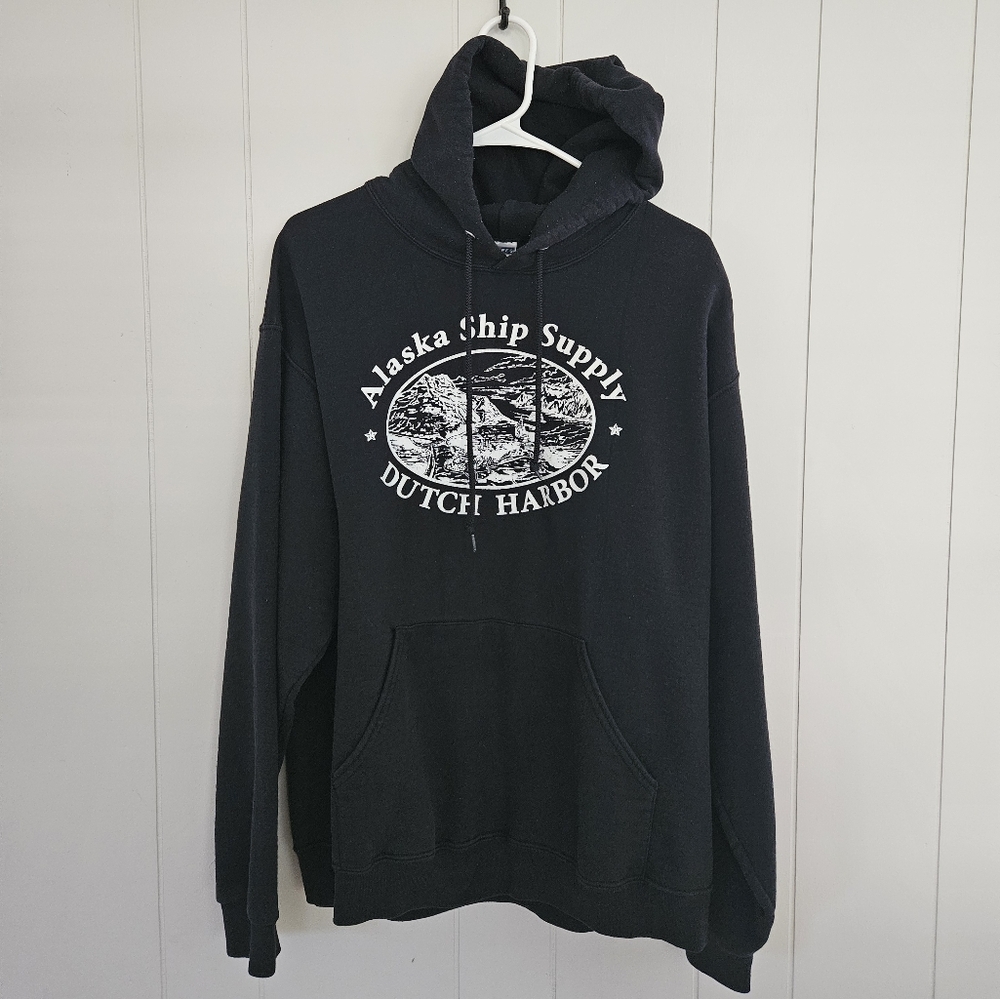 Alaska Ship Supply Black Hoodie By Jerzees Mens Size L